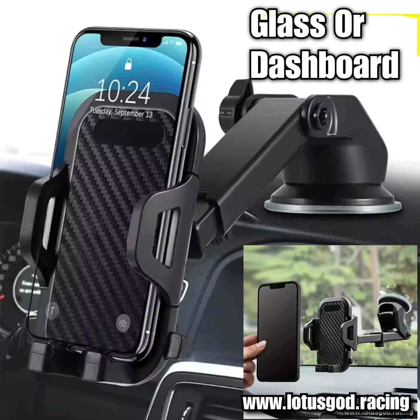 Universal 360 Windscreen Glass | Dashboard Sucker Suction Cup Car Hp Phone Holder Mount Stand Smartphone Mobile Stable Support Bracket For iPhone Xiaomi Samsung Etc