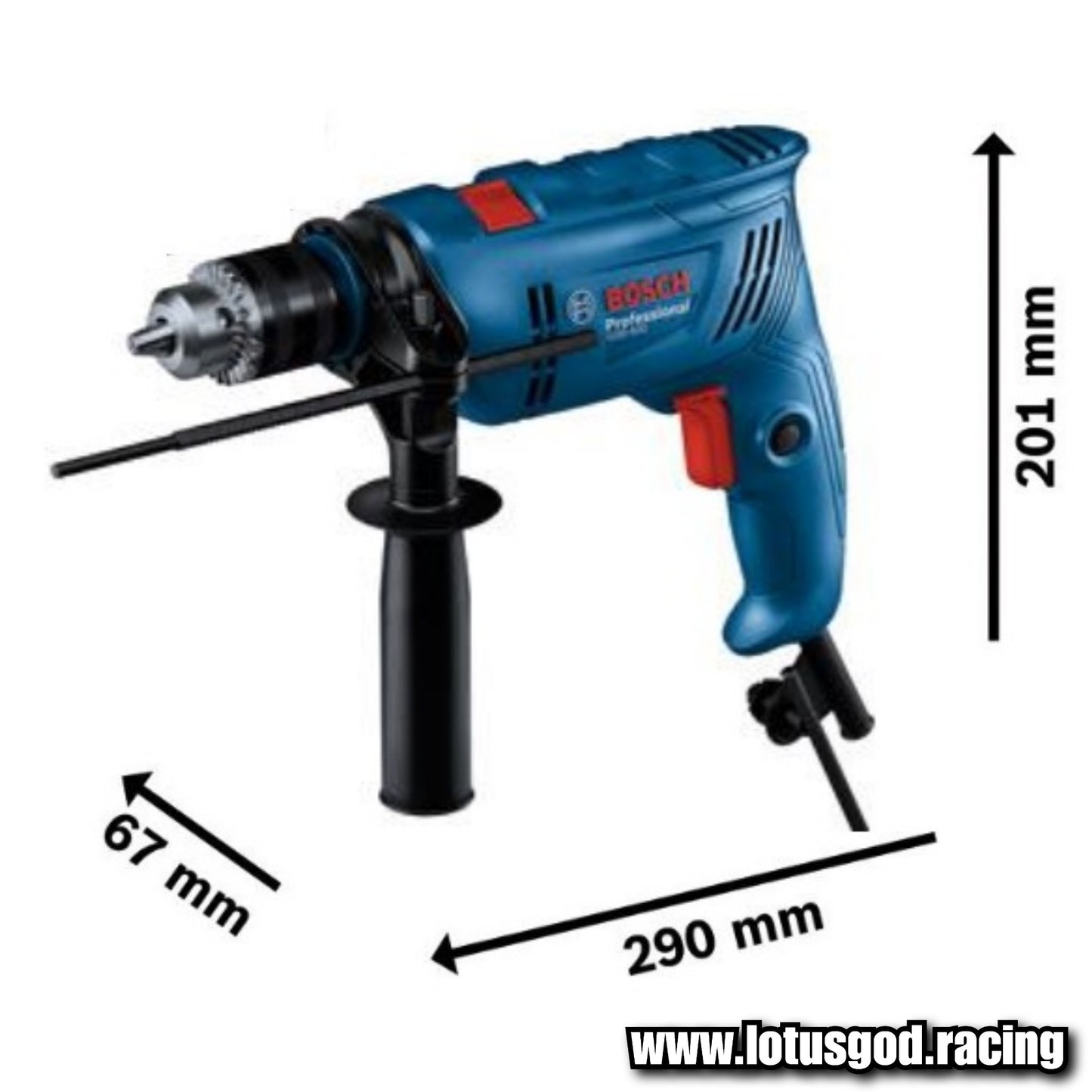 Bosch 600w Professional 13mm Electric Wired 48000bpm Impact Drill Metal Chunk Masonry GSB 600