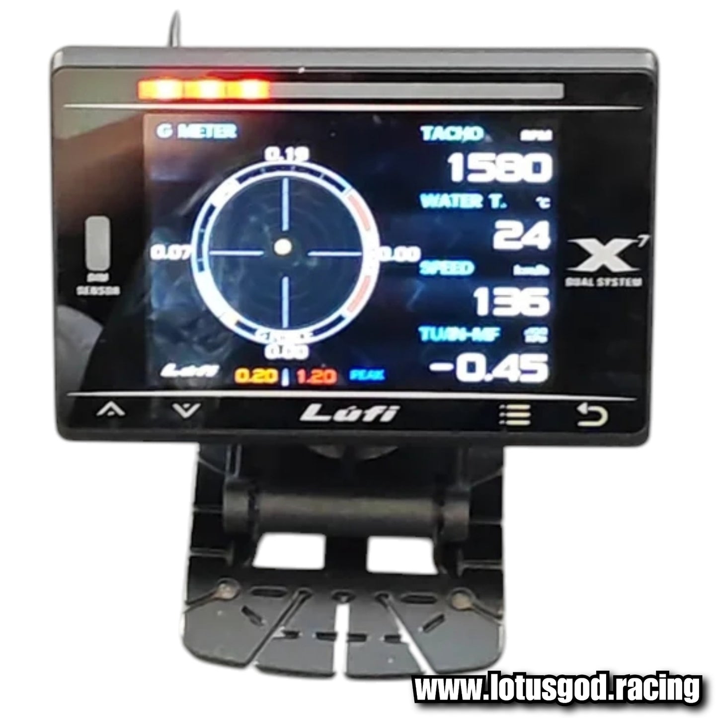 Lufi X7 Obd GPS Head Up Display Turbo Charge Oil Pressure Temperature G String Force Gyroscope Racing Lcd Display OBD2 Speed Meter Speedometer Guage + Red Warning Shift Light