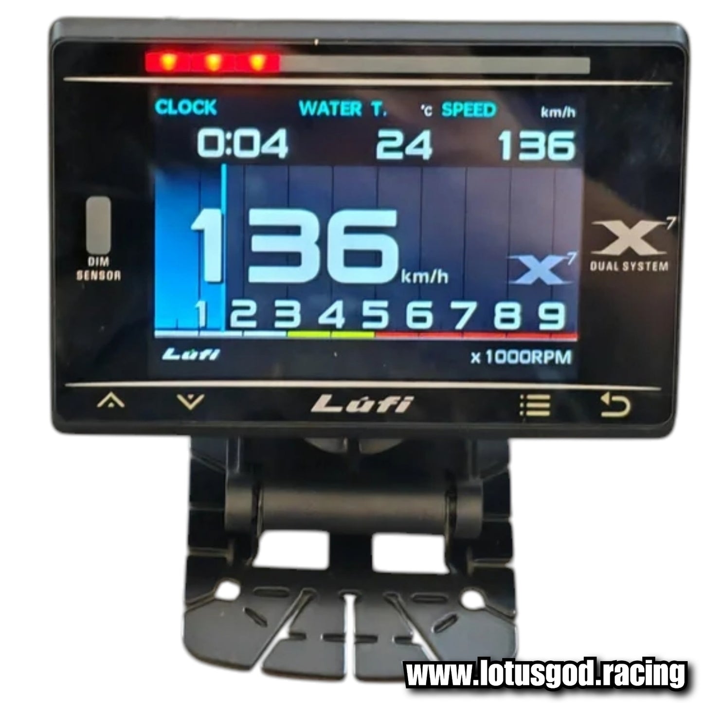 Lufi X7 Obd GPS Head Up Display Turbo Charge Oil Pressure Temperature G String Force Gyroscope Racing Lcd Display OBD2 Speed Meter Speedometer Guage + Red Warning Shift Light