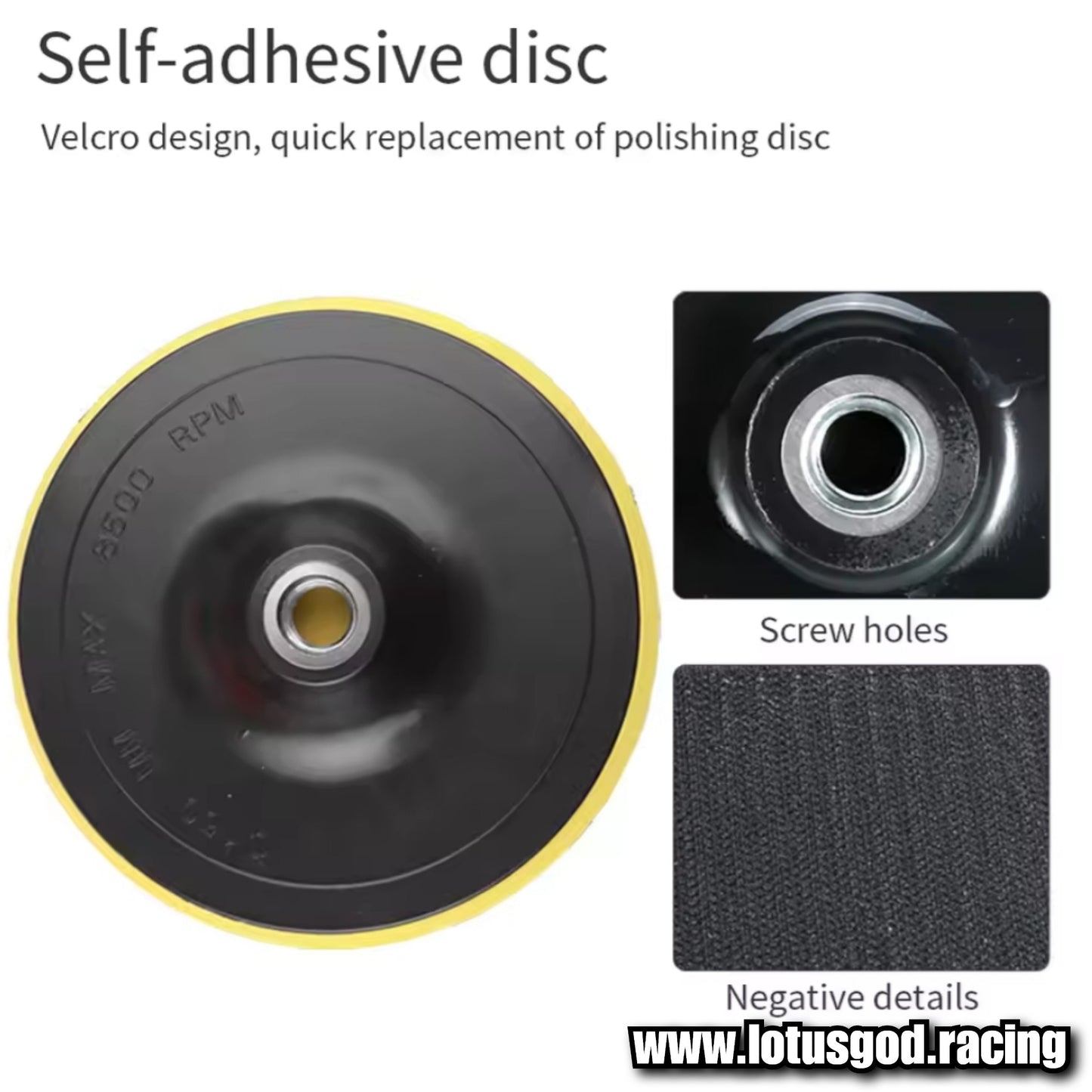 7 Inch | 18cm Polishing 8 Piece Velco | M10 Drill Buffing, Paint Polish And Wax Cloth Sponge Set
