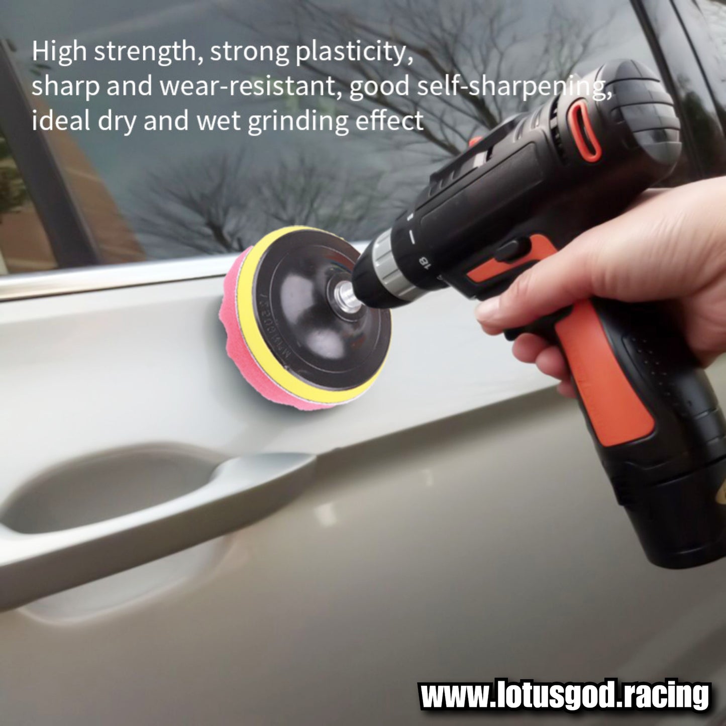 7 Inch | 18cm Polishing 8 Piece Velco | M10 Drill Buffing, Paint Polish And Wax Cloth Sponge Set