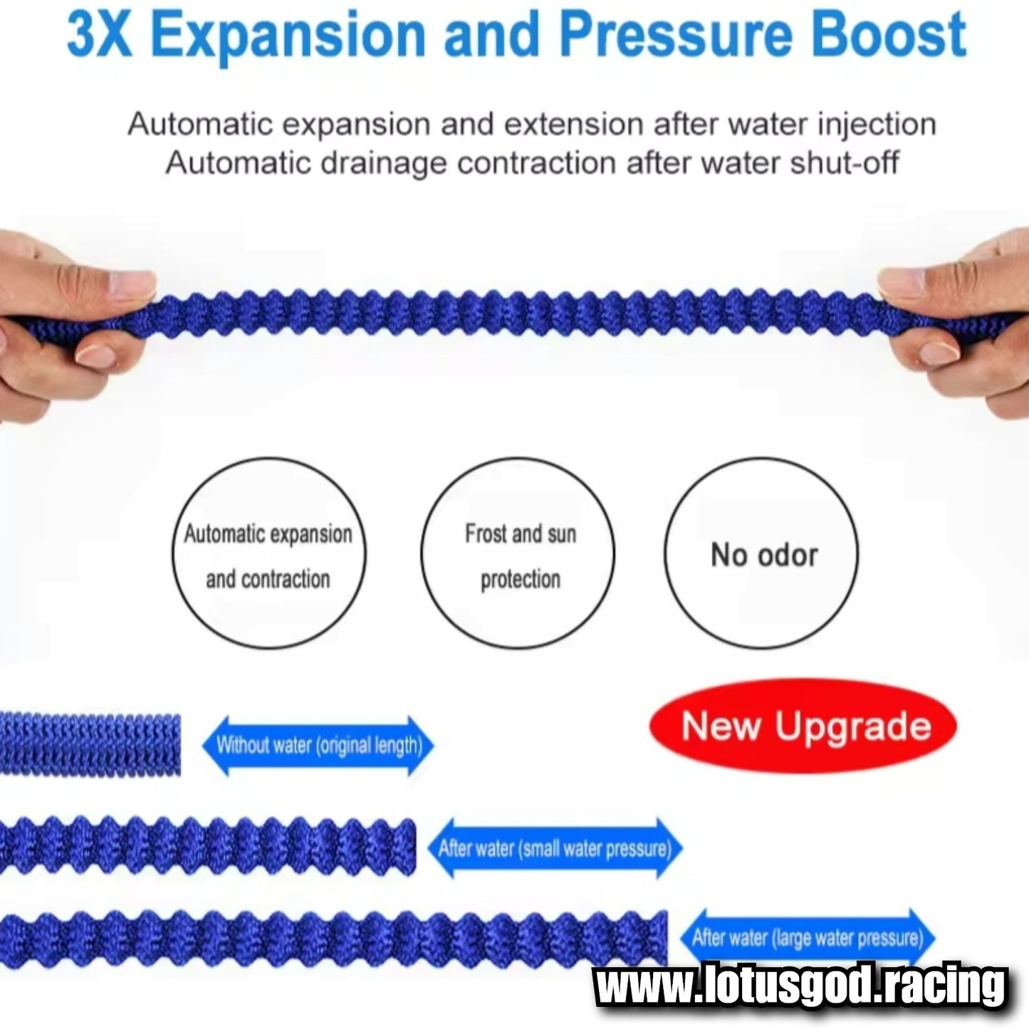 Telescopic 7.5m Flexible Stretchable 3/4" Screw Type Brass Connector Adapter Water Hose + Spray Gun Set For Gardening Condo/HDB Carpark Car Bike Van Bicycle Motorcycle Bathroom Toilet Garden Kitchen Etc