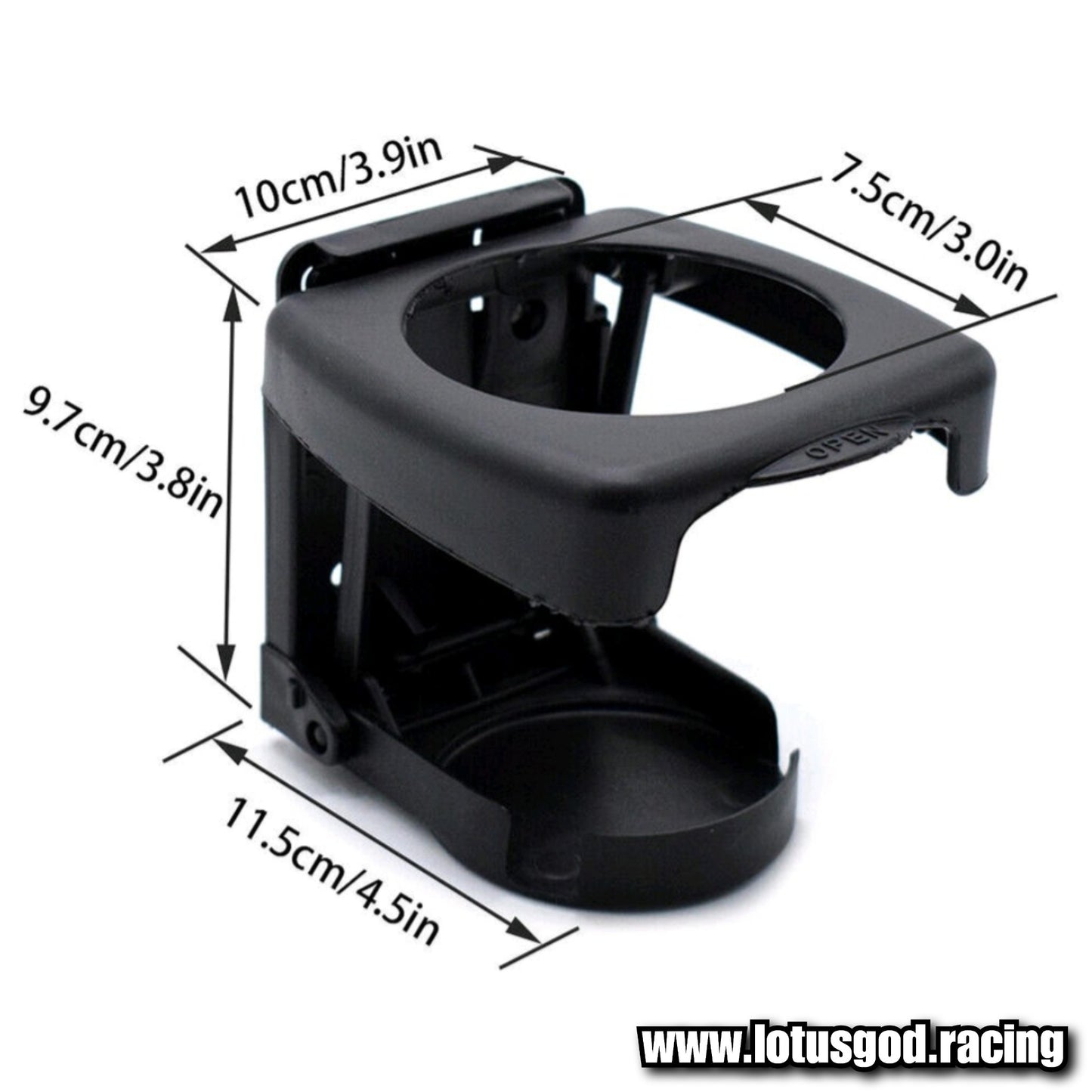 Universal Flat Surface Drill Or Double Sided Tape Drinks Organizer Door Dash Black Folding Cup Holder Expander Adapter For Car Lorry Van Pick Up Etc