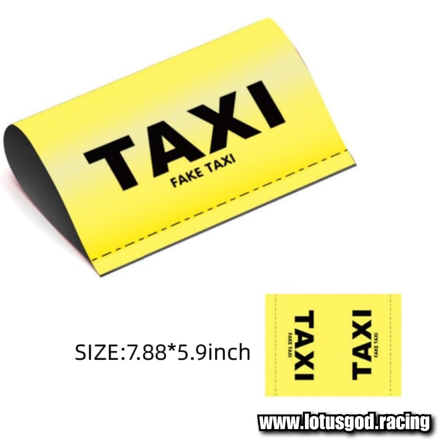 Universal Creative & Funny Yellow Fake Taxi Label Weatherproof Logo For Car Rear Door Window Boot Hatch Decoration