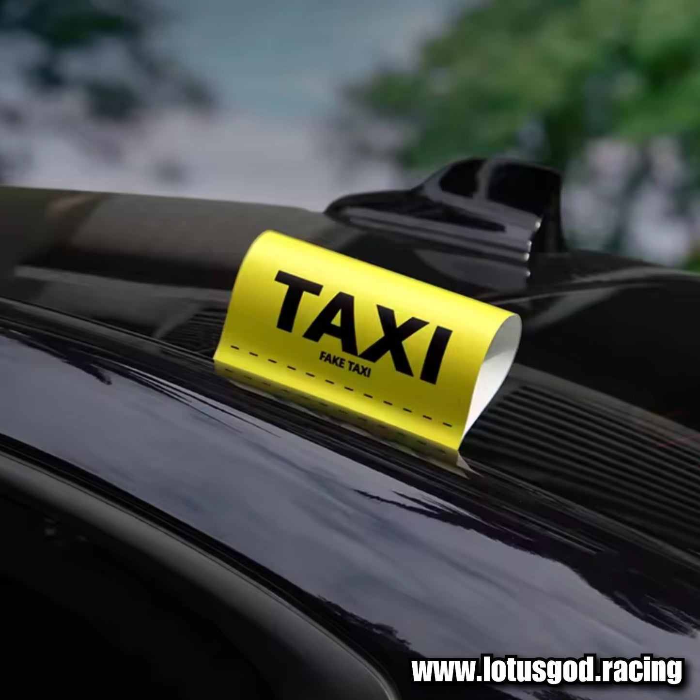 Universal Creative & Funny Yellow Fake Taxi Label Weatherproof Logo For Car Rear Door Window Boot Hatch Decoration