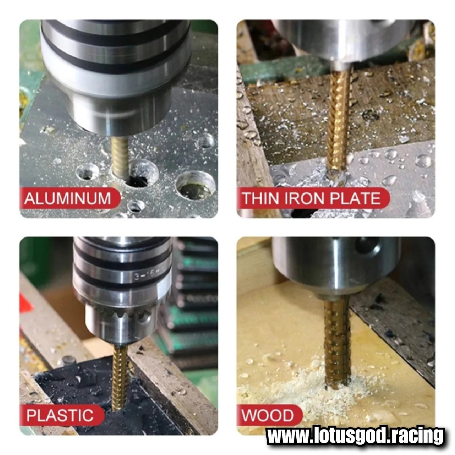 Titanium Gold Step Down Round Hole Opener Core Saw Serrated Drill Bit Set For Wood Metal Milling Bodykit Cutter 4-12mm | 4-20mm | 4-32mm | 3/6/8mm (6 Pieces)
