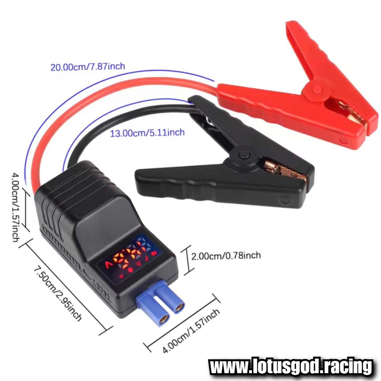 12 Volts DO Jump Start Battery Connection 650A 12V Intelligent Smart Clamp Booster Emergency Jumper Cable Clip With Digital Meter EC5 Plug Connector
