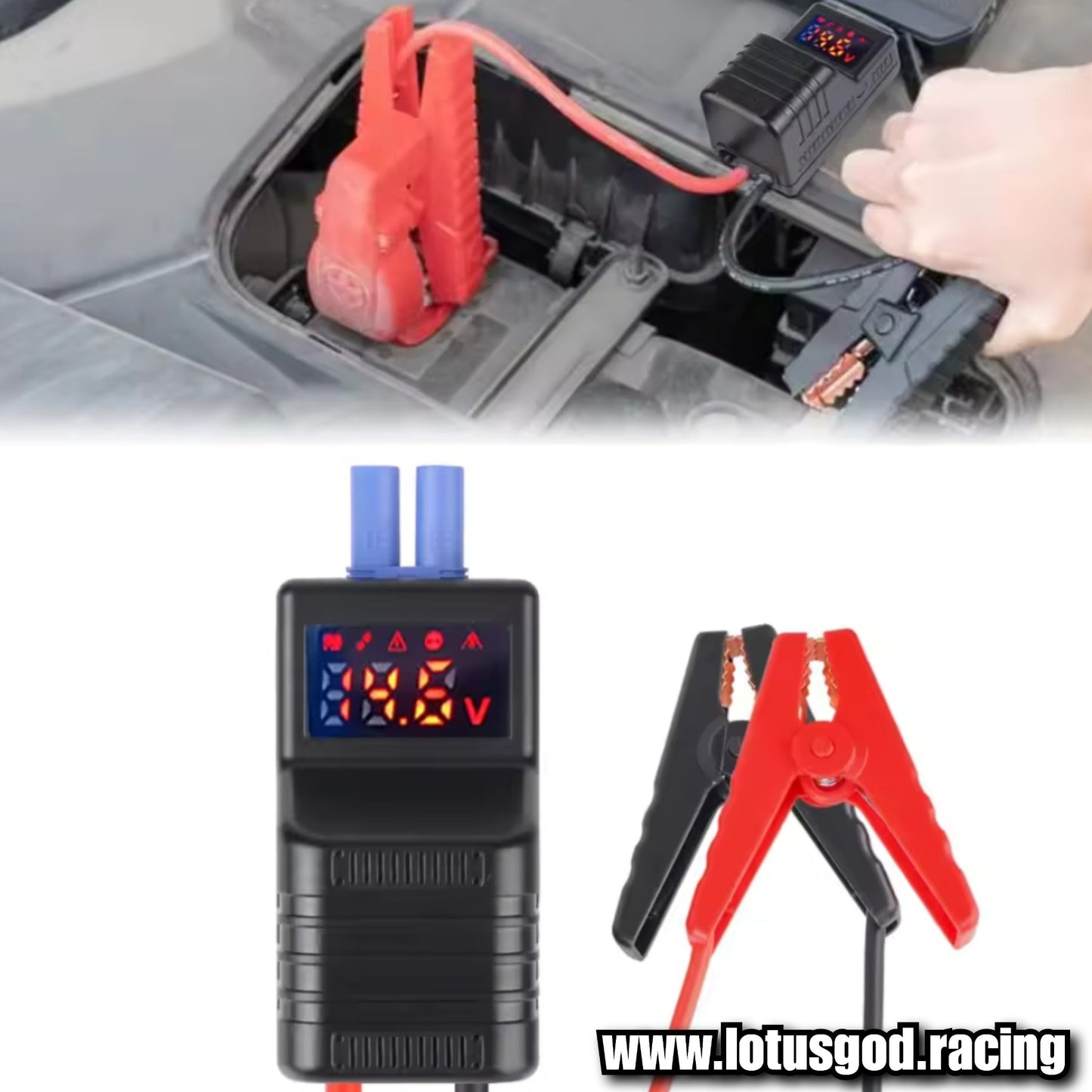 12 Volts DO Jump Start Battery Connection 650A 12V Intelligent Smart Clamp Booster Emergency Jumper Cable Clip With Digital Meter EC5 Plug Connector