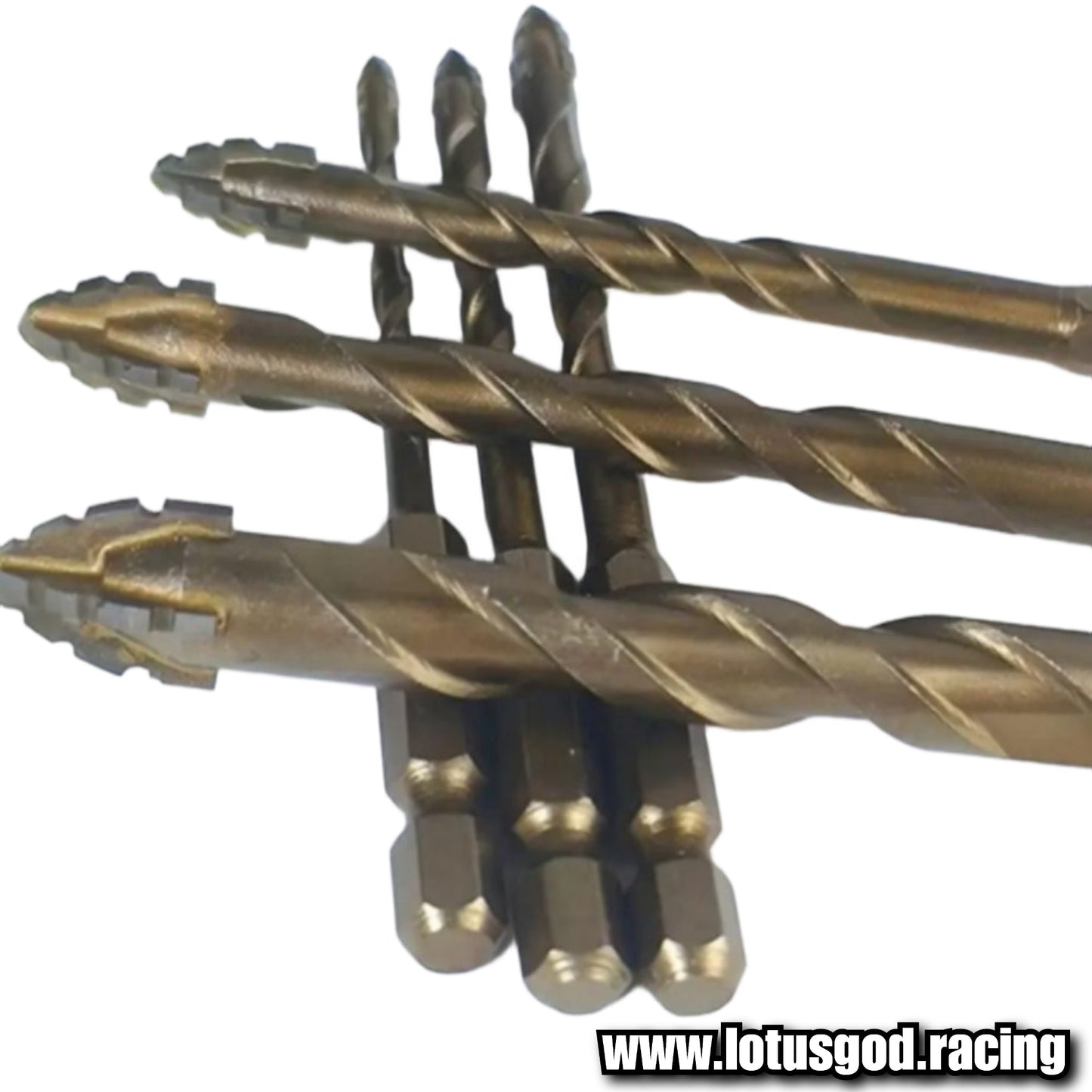 Titanium Eccentric 3mm | 4mm | 5mm | 6mm | 8mm | 10mm | 12mm Drill Bits Set for Tile Brick Glass Plastic Fiberglass Bodykit Bumper Porcelain Ceramic Masonry Wall Wood (7 Pieces)