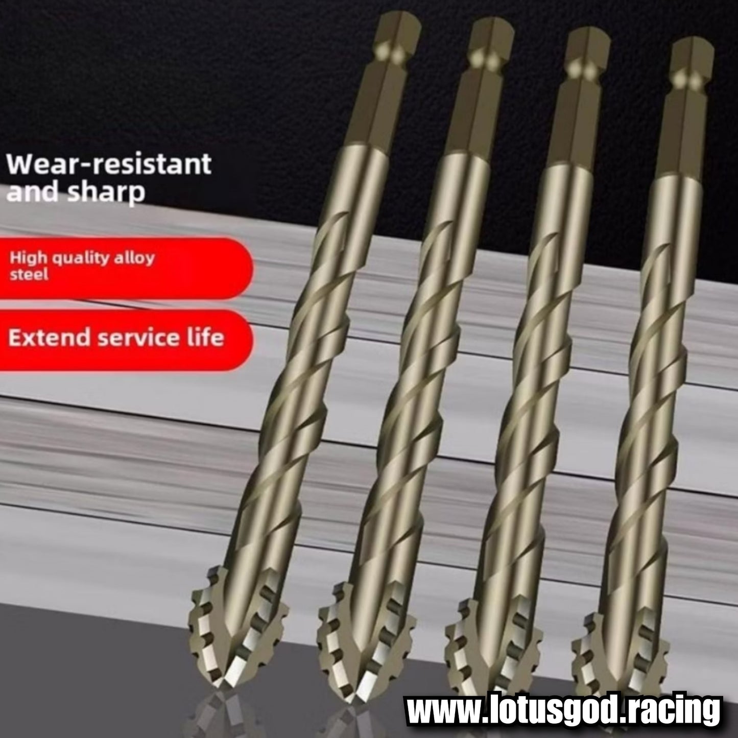 Titanium Eccentric 3mm | 4mm | 5mm | 6mm | 8mm | 10mm | 12mm Drill Bits Set for Tile Brick Glass Plastic Fiberglass Bodykit Bumper Porcelain Ceramic Masonry Wall Wood (7 Pieces)