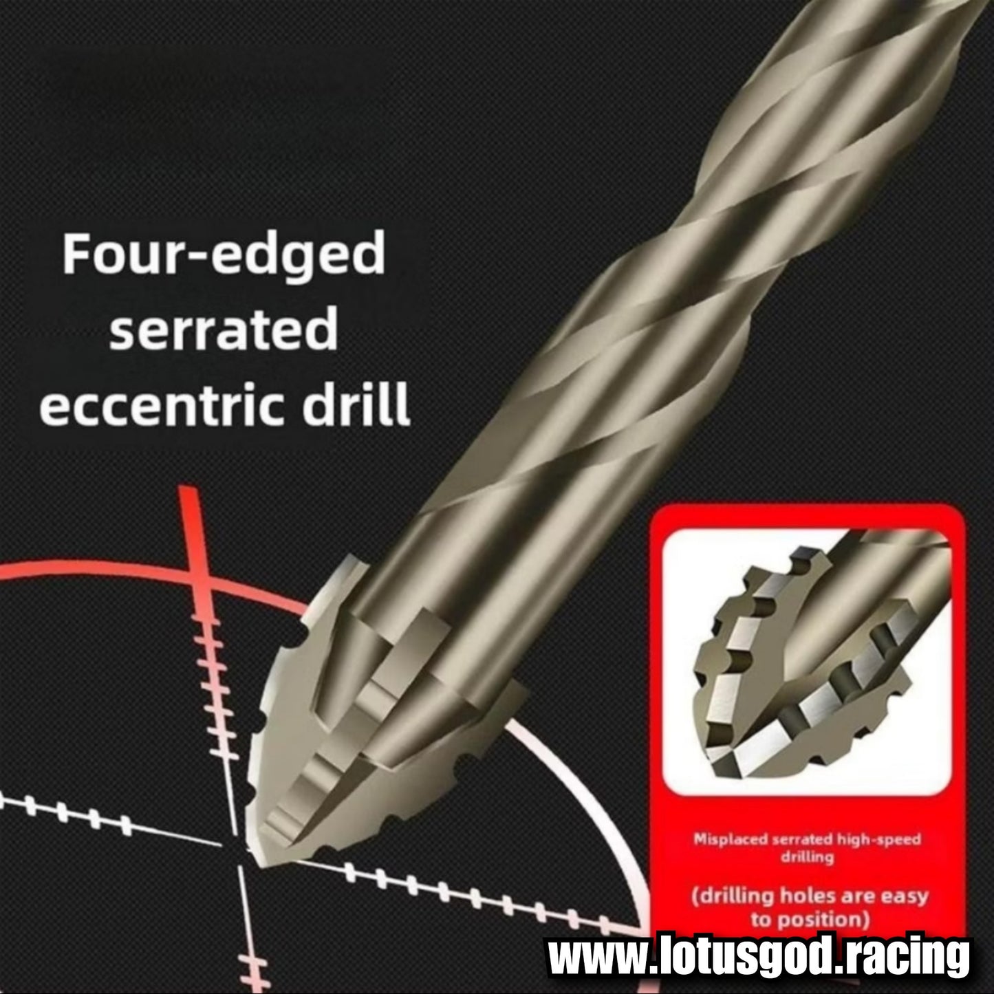 Titanium Eccentric 3mm | 4mm | 5mm | 6mm | 8mm | 10mm | 12mm Drill Bits Set for Tile Brick Glass Plastic Fiberglass Bodykit Bumper Porcelain Ceramic Masonry Wall Wood (7 Pieces)