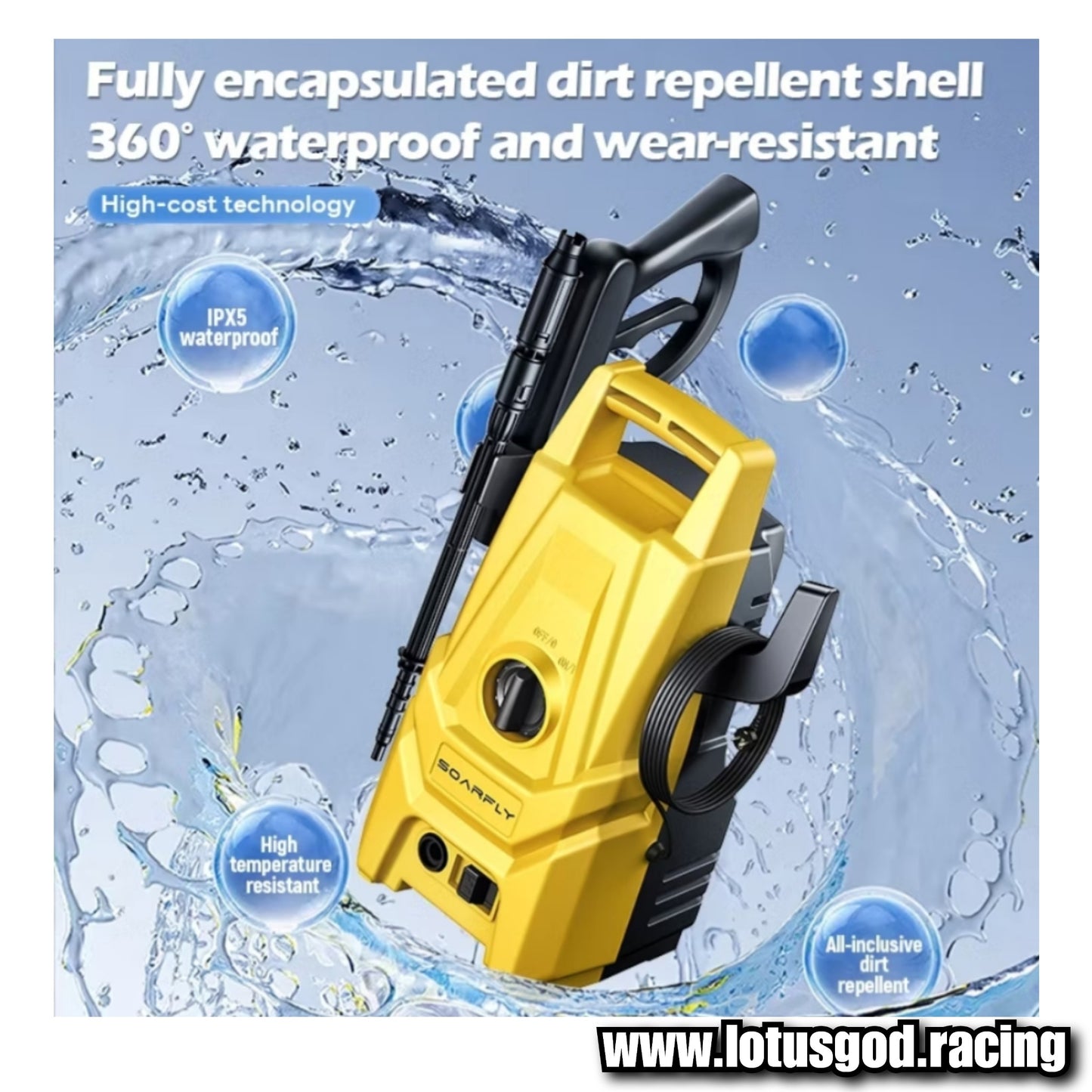 4800w Wired 120 To 180 Bar Super Turbo Booster Portable Water Jet High Pressure Wash Machine Spray Gun Cleaner Tool + Snow Foam Bottle Set