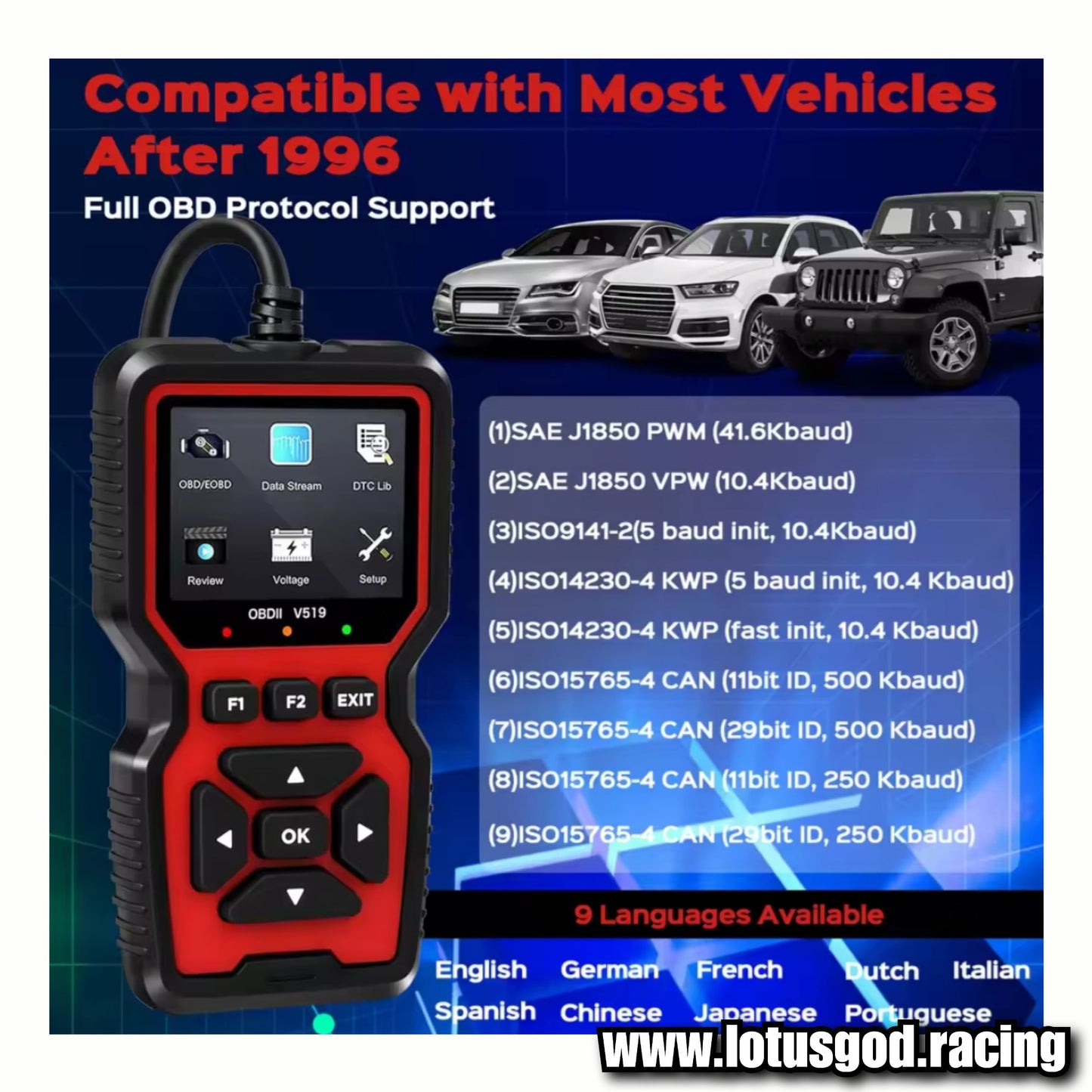 Universal Obd2 Read Check & Clear Fault Codes Diagnostic Engine Problem Detector OBD 2 16 Pins OBD II EOBD Real-time Oxygen Sensor Tool Etc