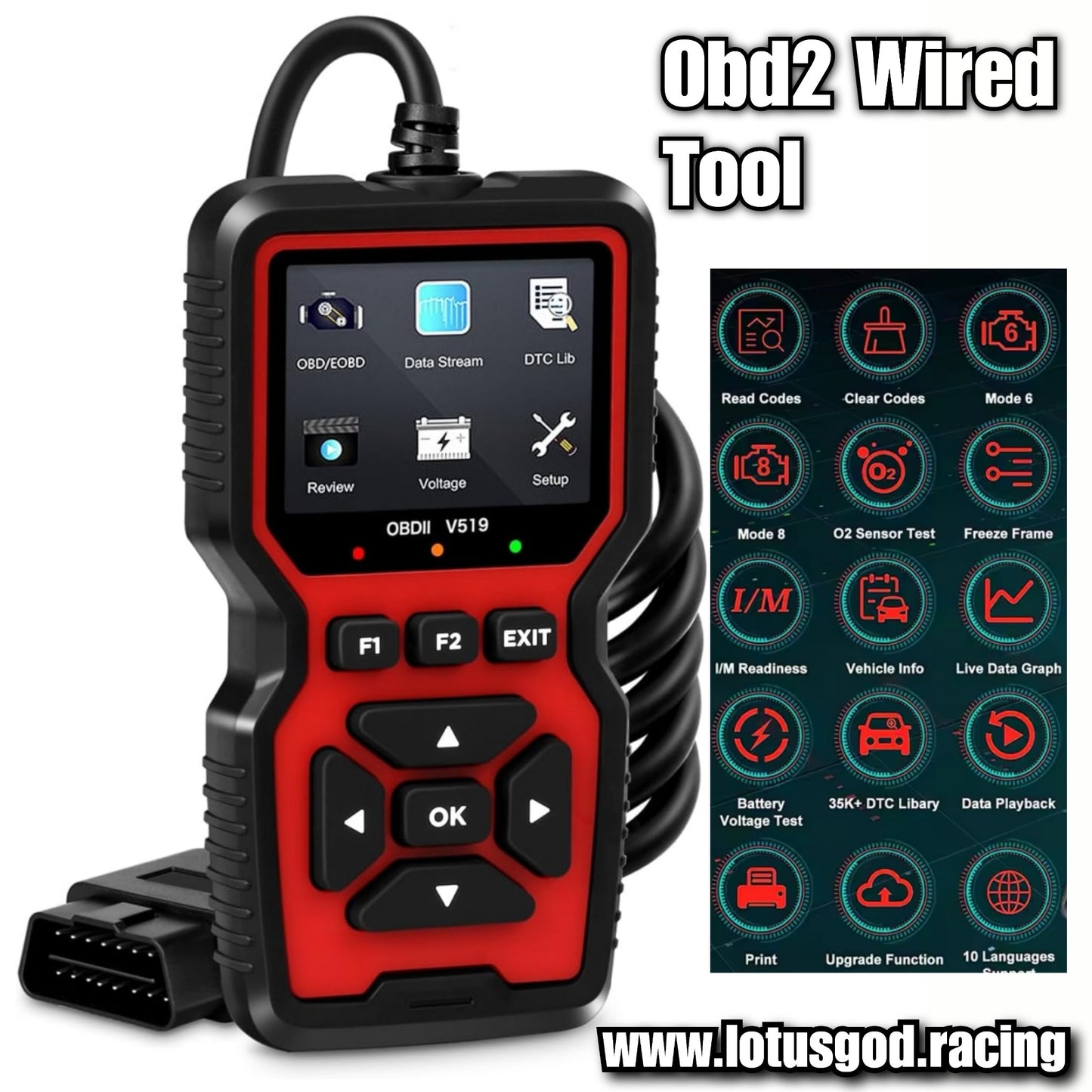 Universal Obd2 Read Check & Clear Fault Codes Diagnostic Engine Problem Detector OBD 2 16 Pins OBD II EOBD Real-time Oxygen Sensor Tool Etc