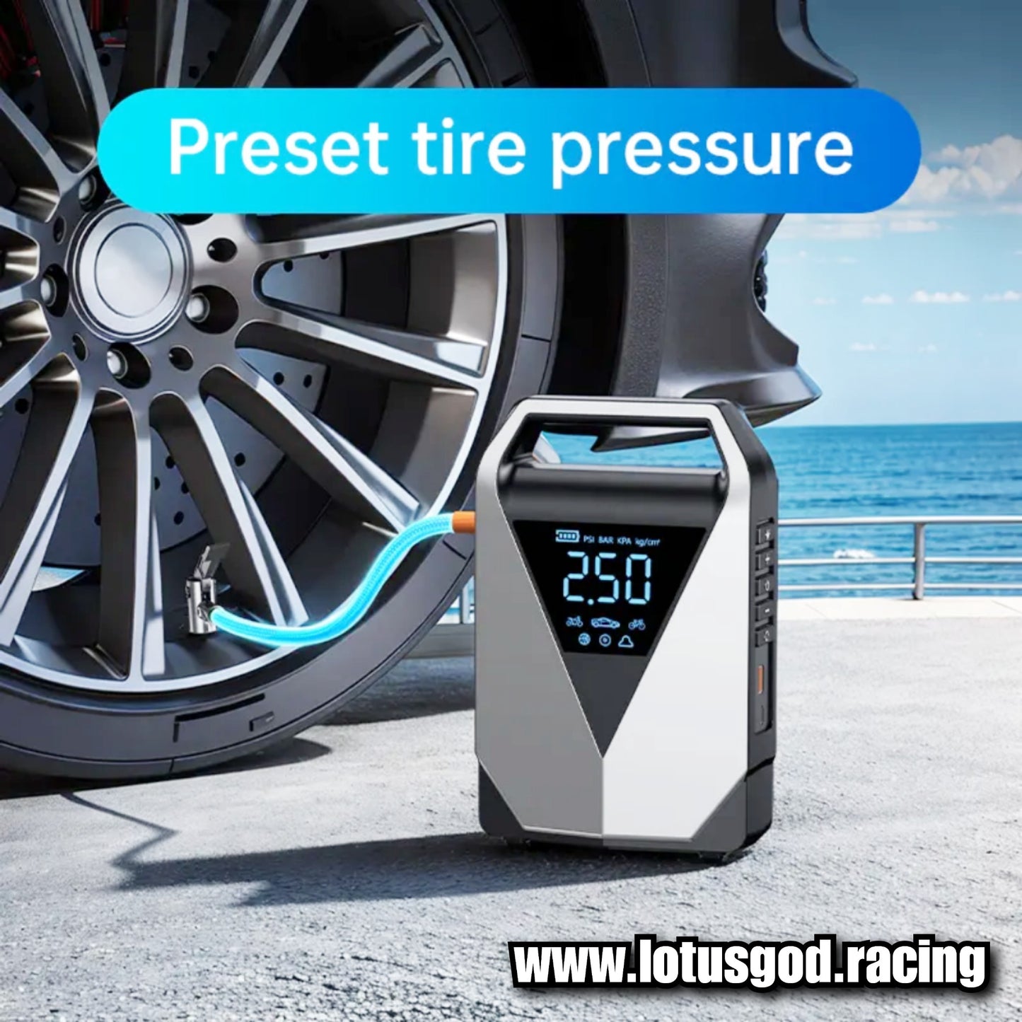 12000mah 4 In 1 Portable 12 Volts Car Jump Start + Air Pump Compressor Tyre Inflator + Power Bank + Led Light 12V Car Battery Starter