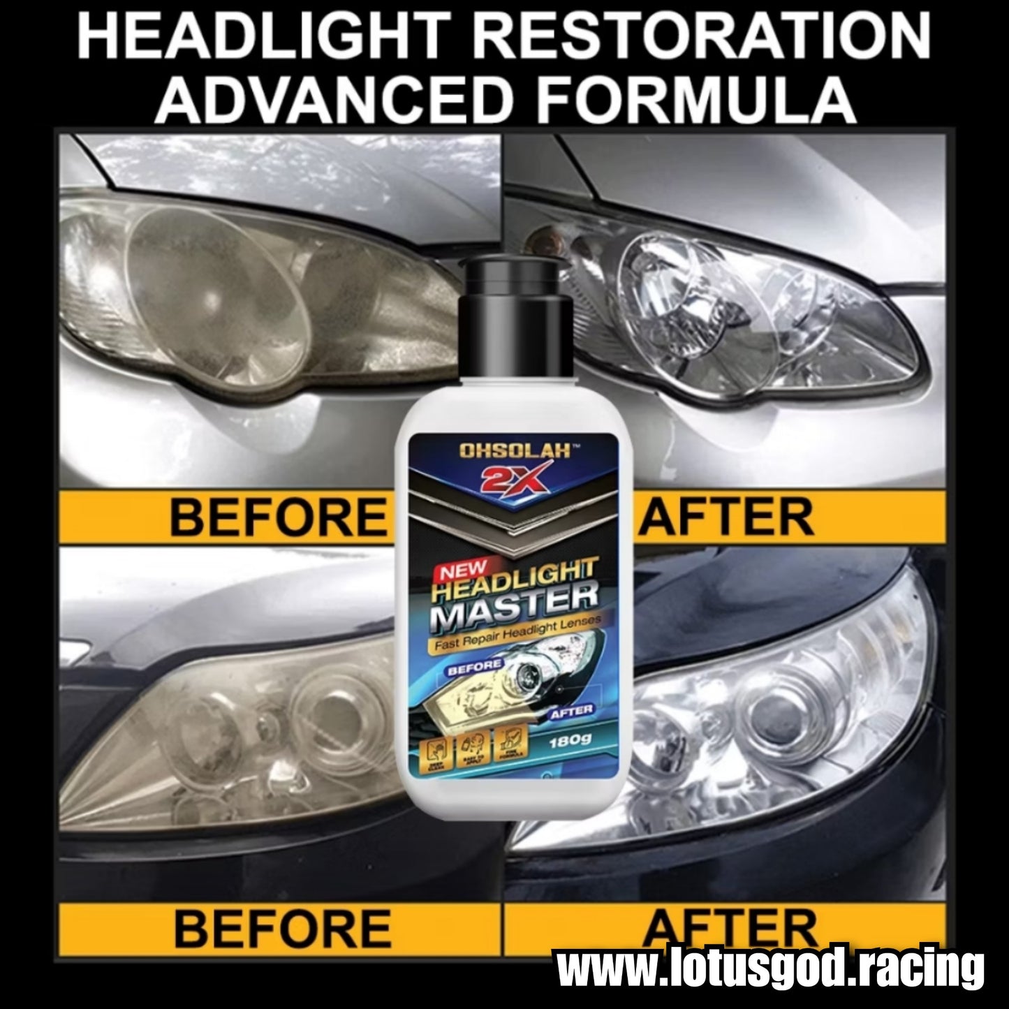Headlight Car Plastic Acrylic Polish Dull Yellow Head Lamp Glass Len Scratch Removal Cleaner 180ml