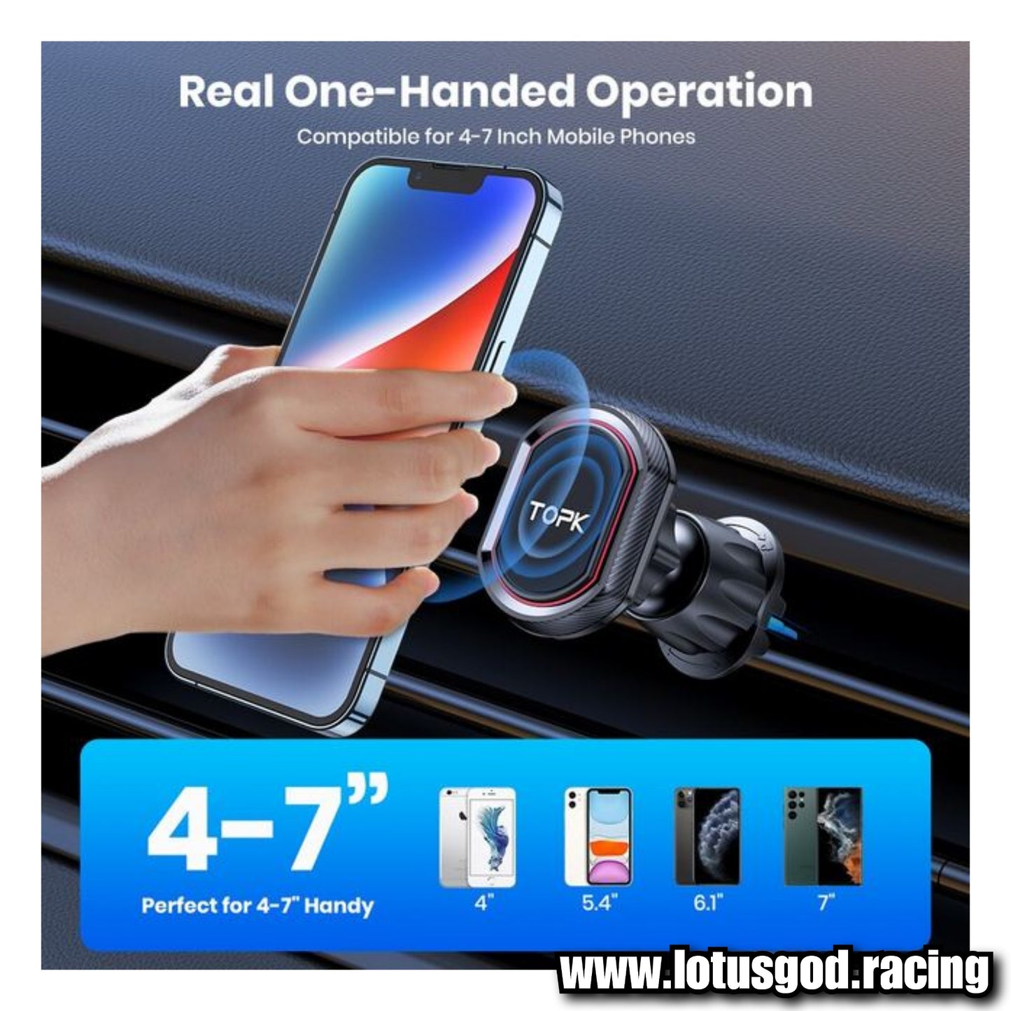 Universal Dashboard & Air Con Vent Strong Suction 360 Degree Suction Foldable Magnetic Phone Holder For MagSafe Dash Magnet Car Mount for iPhone Android Handphone Etc