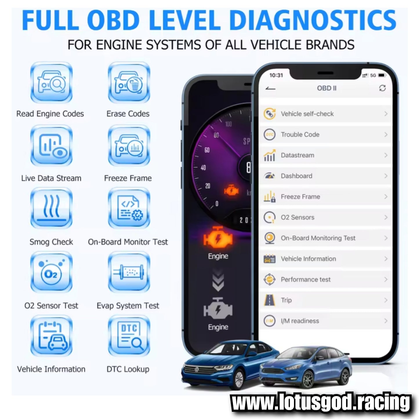Obd2 16 Pin Wireless OBD Scanner Iphone Android Bluetooth 5.0 ABS SRS Airbag TPMS Oil Reset Diagnostic Scan Tool OBDII Code Reader For BMW | Mini Cooper | Rolls Royce & Other Vehicles Etc