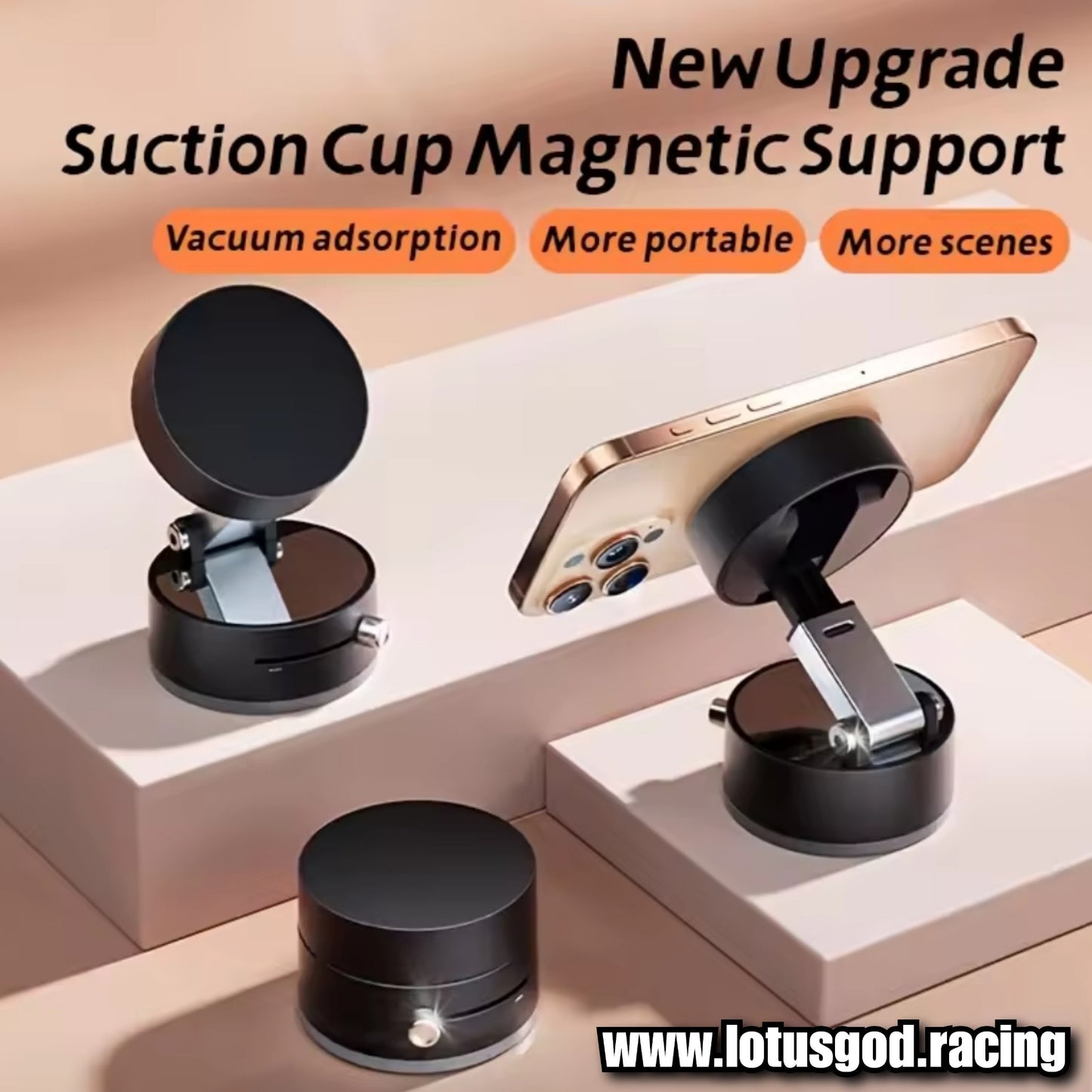 Angle Universal Manual Twist Strong Suction 360 Degree Suction Foldable Magnetic Phone Holder For MagSafe Dashboard Magnet Car Mount for iPhone Android Handphone Etc