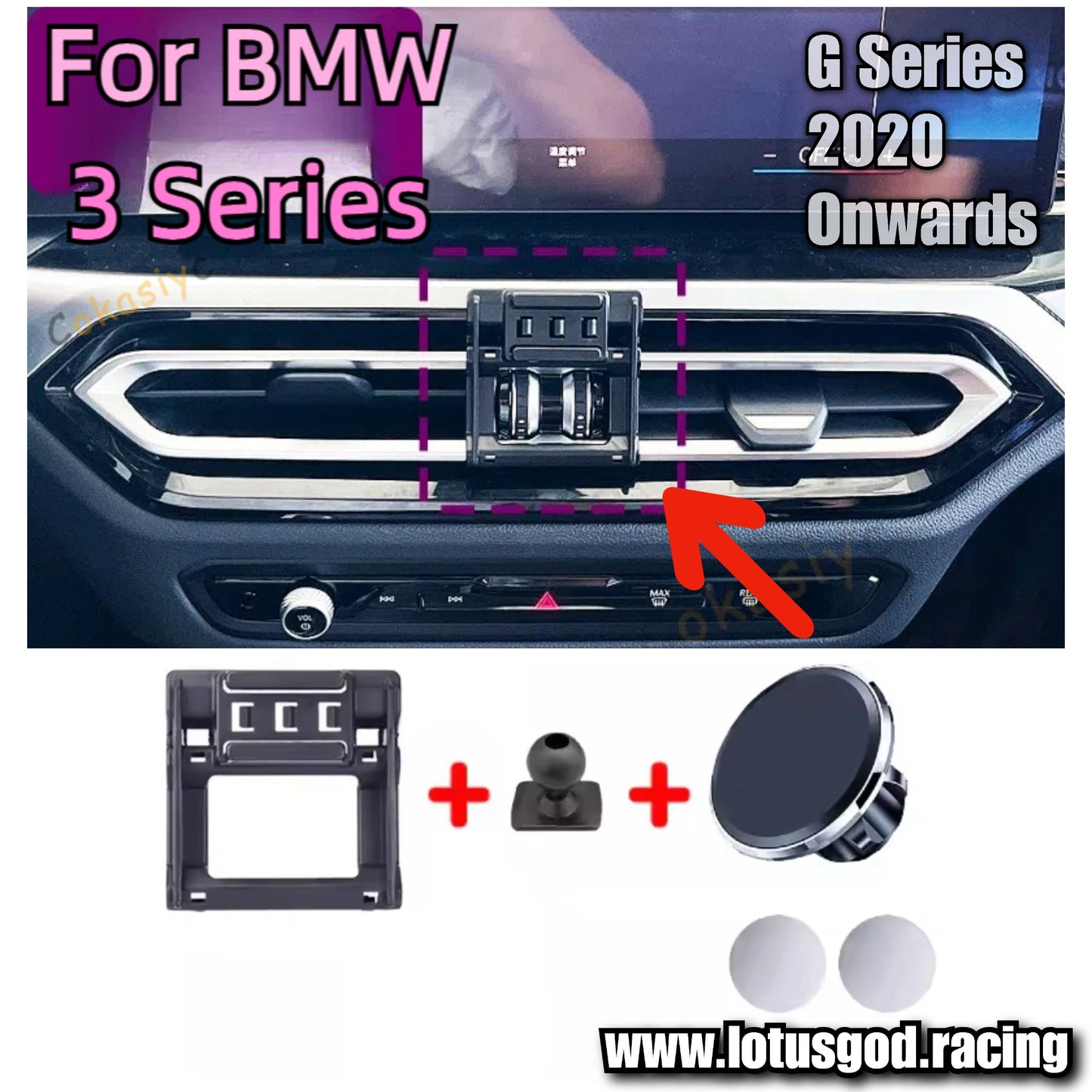 Center Dash Strong Suction 360 Degree Magnetic Phone Hp Holder Dashboard Magnet Car Mount iPhone Android Handphone For Bmw F30 F31 F32 F33 F33 F35 F36 G20 G21 G22 G28