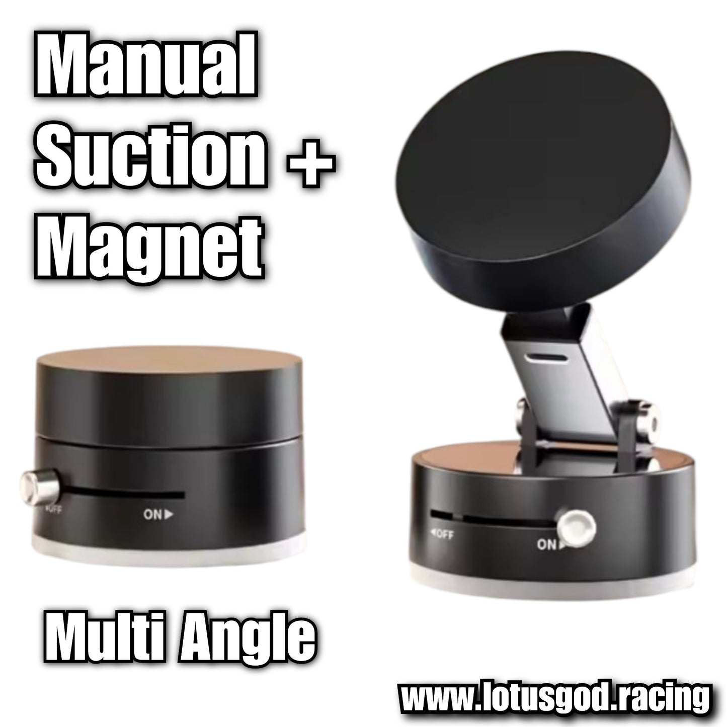 Angle Universal Manual Twist Strong Suction 360 Degree Suction Foldable Magnetic Phone Holder For MagSafe Dashboard Magnet Car Mount for iPhone Android Handphone Etc