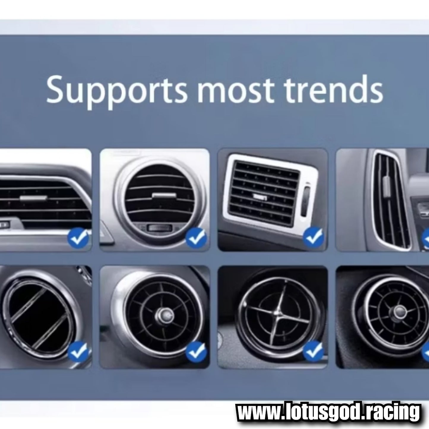 Universal Straight Round Square Vertical Air Con Vent Mobile Phone Hp Holder For Android Or Iphone Etc