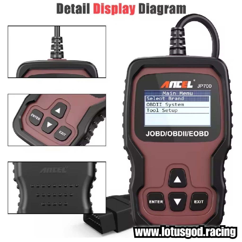 Wired OBD EOBD JOBD OBD2 JOBD EOBD Diagnostic Scanner Engine Check Light Clear Error Tool – Enhanced Compatibility for Japanese Cars (Toyota, Honda, Nissan, Mazda) – Scan Read & Erase Fault Codes