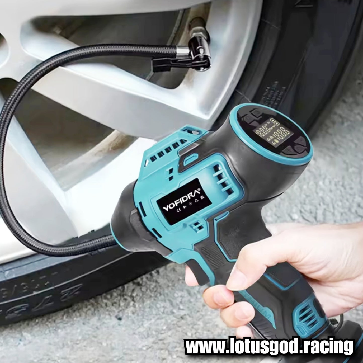 160psi Wireless Electric Air Pump Tire Inflator High Pressure Digital Display Multifunction Car Motorcycle Cordless Air Compressor Tool + 1 388vf 18V Battery