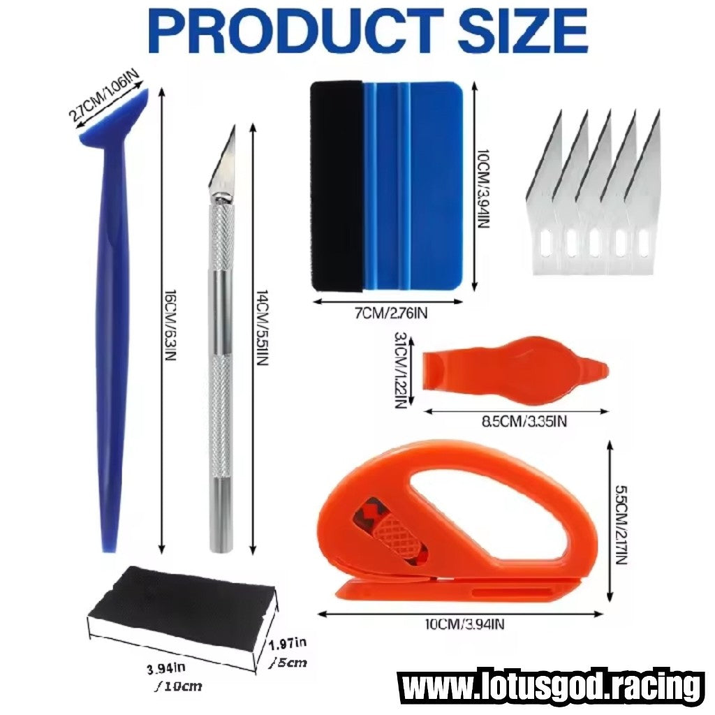 Vinyl Wrap Tool Kit Felt Squeegee Scraper Craft Cutter For Decal Sticker Glass Window Tint Accessories (15 Pieces)