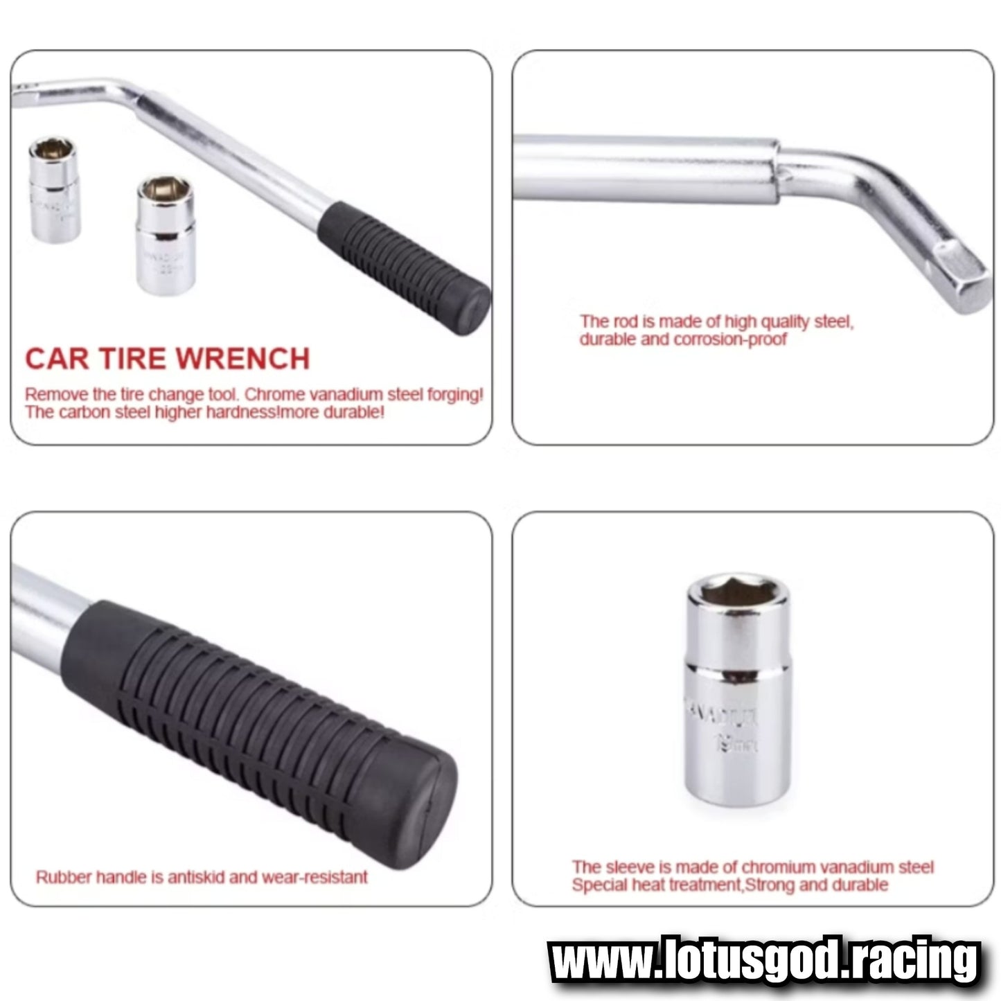 1/2" Extendable Long 50cm Retractable Breaker Bar Socket Sleeve 17mm/19mm/21mm/23mm Vanadium Steel Wrench Tool For Car Bike Wheel Nut