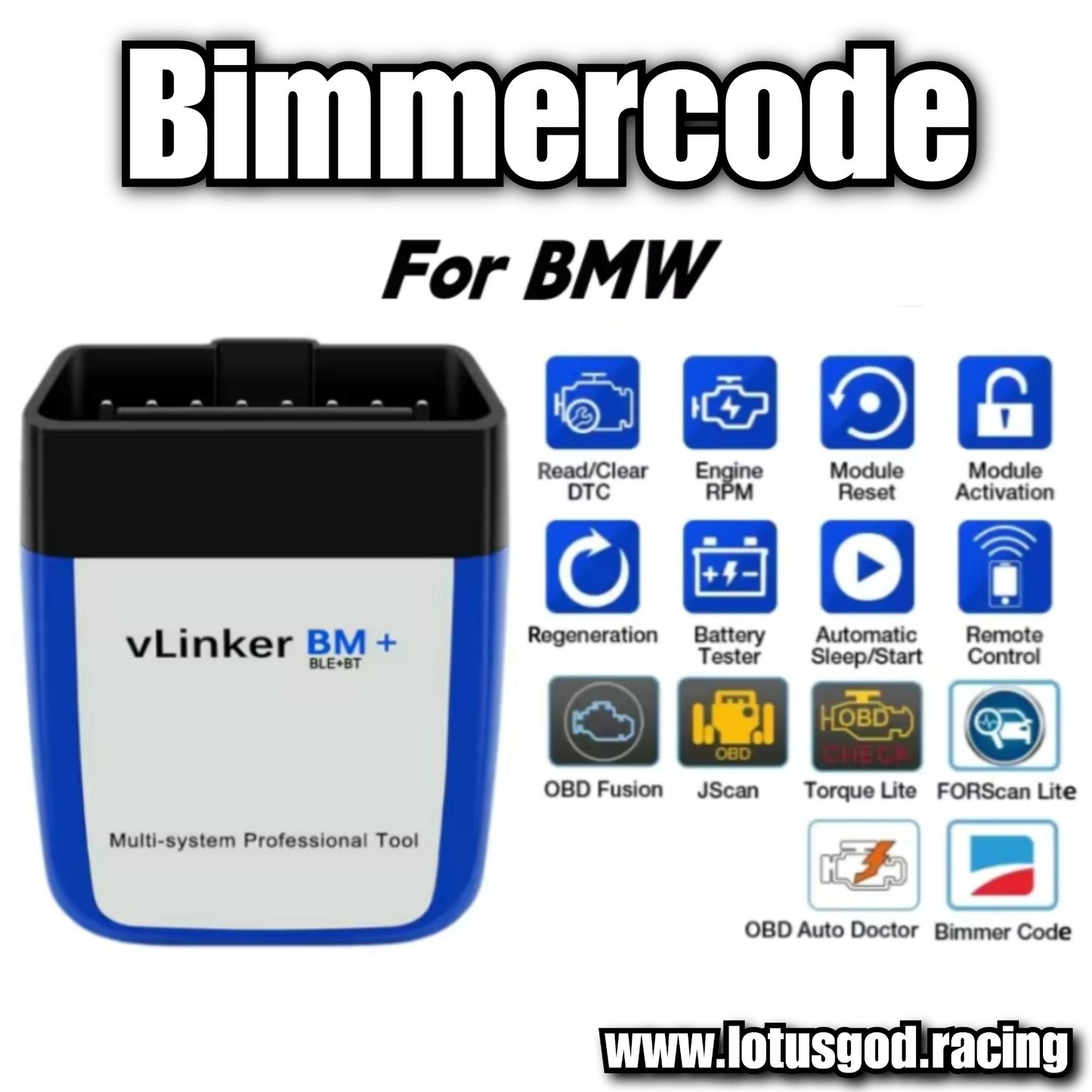 Wireless OBD vLinker BM ELM327 Scanner Bluetooth 4.0 OBD2 Car Diagnostic Auto Scan Tool ELM 327 V1.5 For Bmw Bimmercode Mini F54 F55 F56 F57 F60