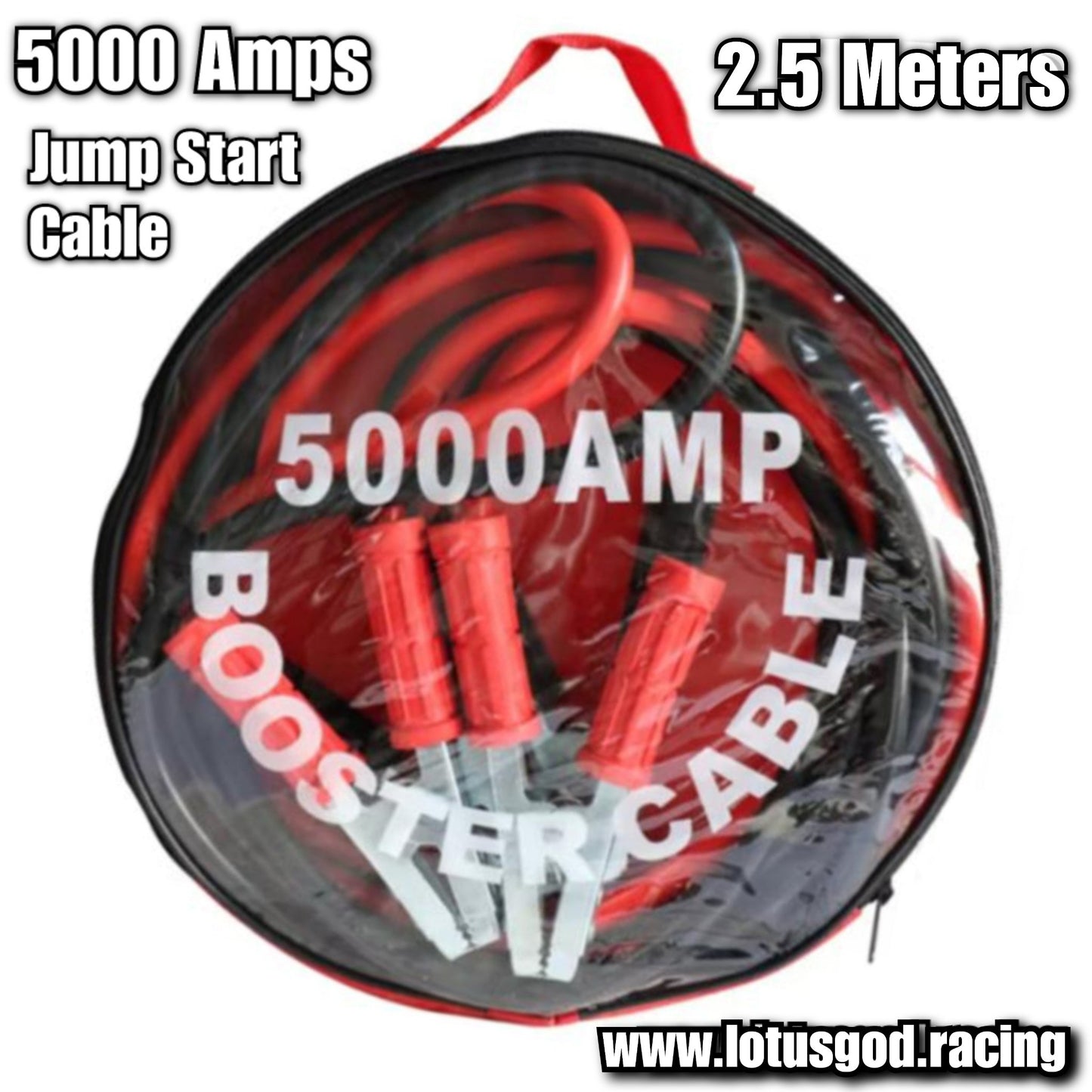 12 | 24 Volts Super Power Jump Start Thick Jumper 5000A Amps Cables For Car Lorry Van Pick Up Truck 12V 24V Emergency Flat Battery Power Automotive Heavy Duty Booster Kits (2.5 Meters)