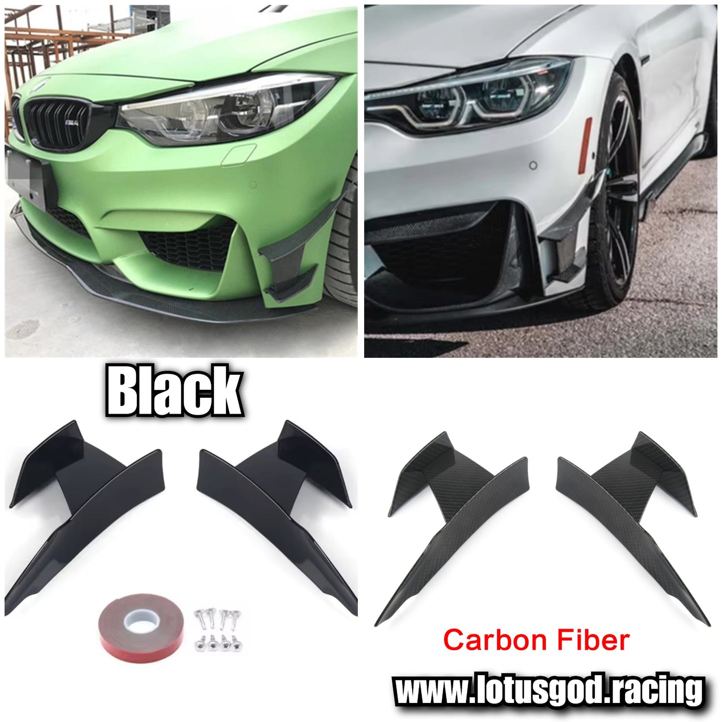 Universal Front Rear Bumper Lip Air Vent Trim Spoiler Canards Splitter Styling Accessories