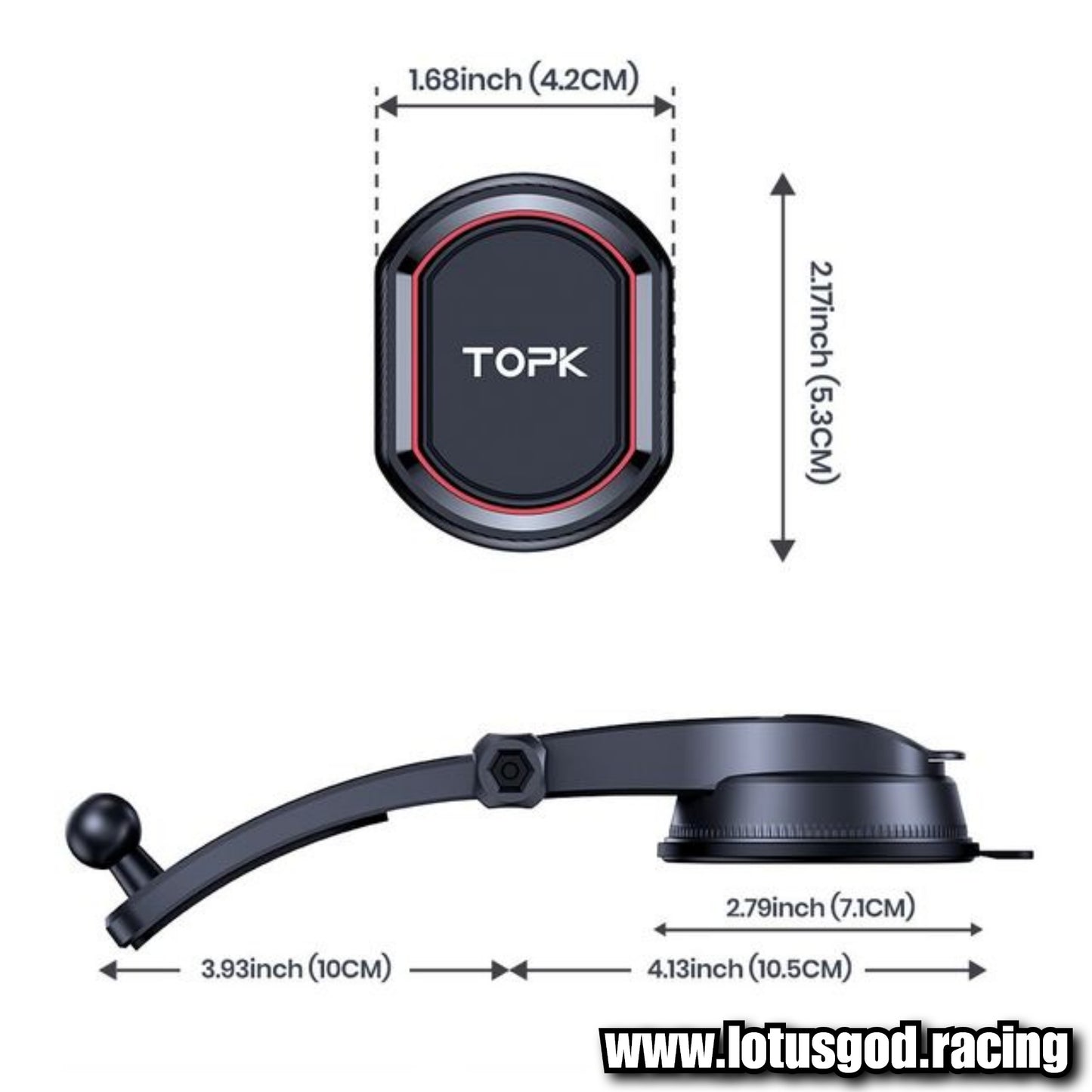 Universal Dashboard & Air Con Vent Strong Suction 360 Degree Suction Foldable Magnetic Phone Holder For MagSafe Dash Magnet Car Mount for iPhone Android Handphone Etc