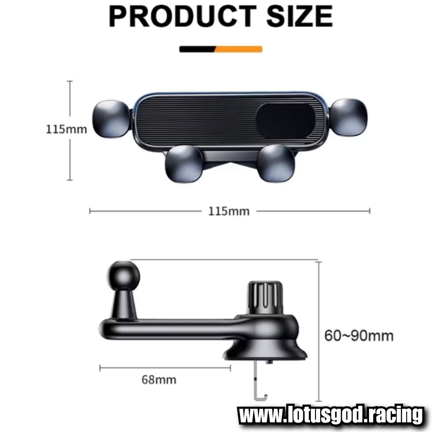 Universal Straight Round Square Vertical Air Con Vent Mobile Phone Hp Holder For Android Or Iphone Etc