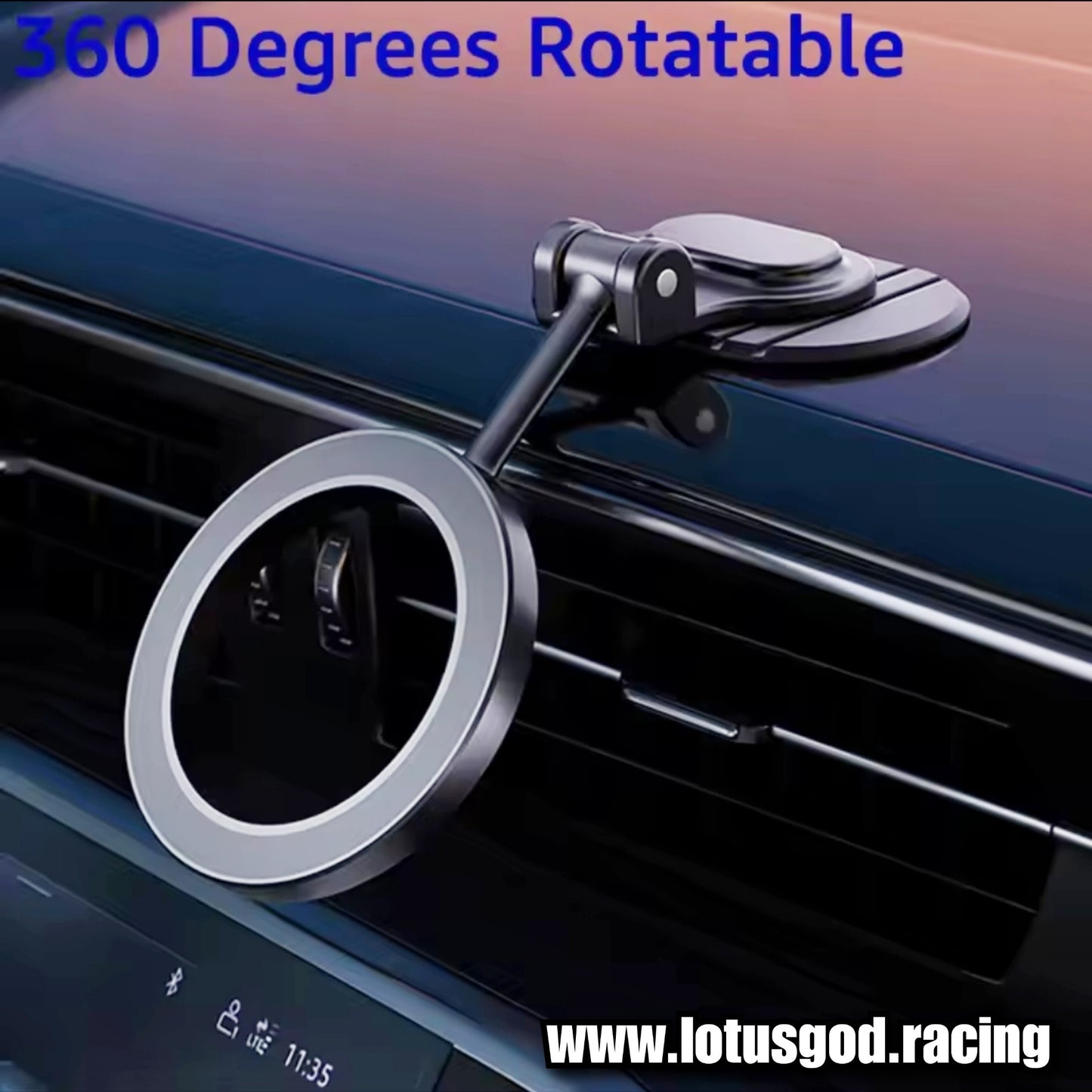 Universal 360 Degree Foldable Magnetic Car Phone Holder for MagSafe Dashboard Magnet Car Mount for iPhone Android Handphone Etc