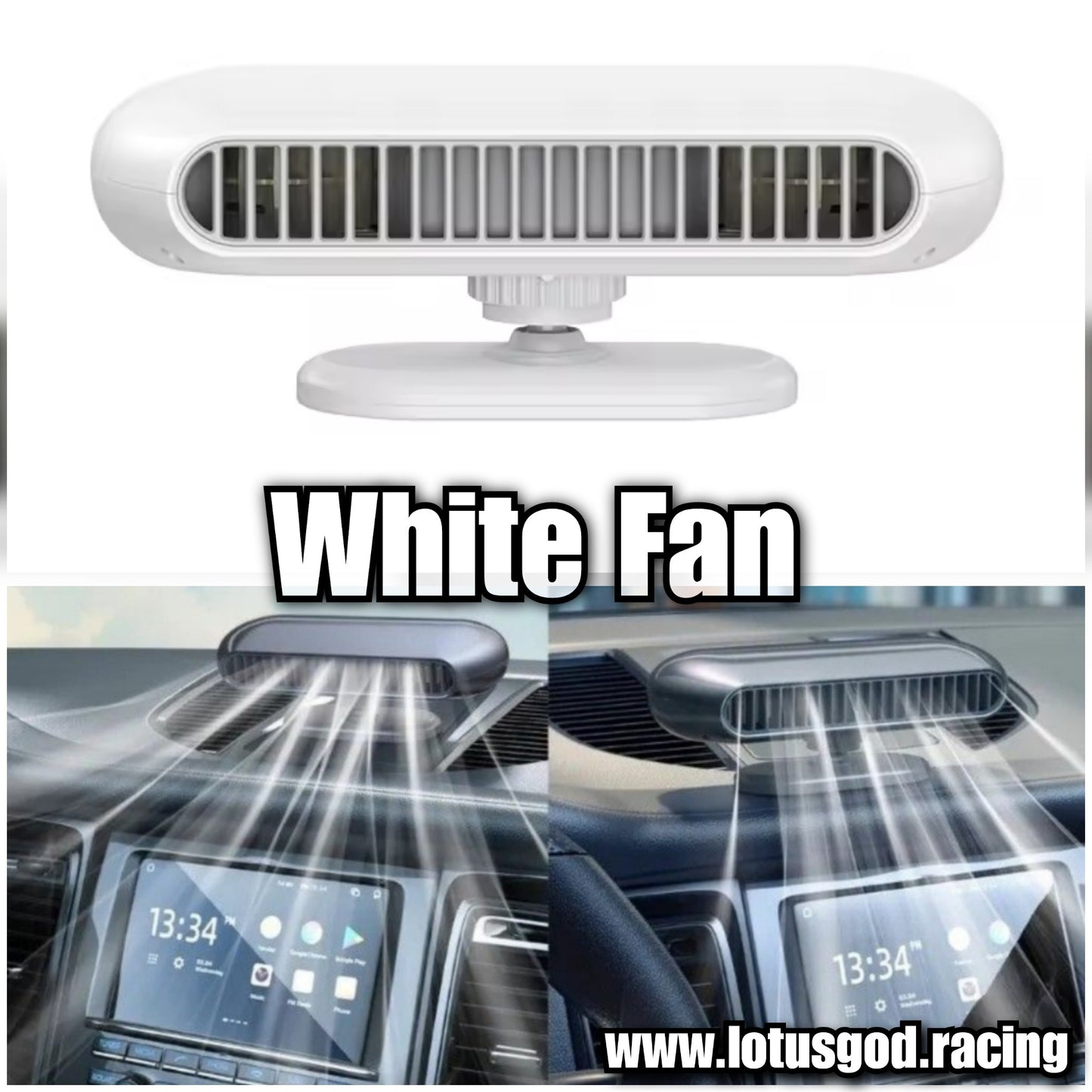 White Rechargeable USB Type C Battery Powered Portable Cooling 3 Speed Bladeless Silent Fan