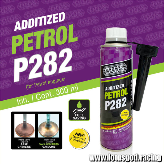 OWS Additized Petrol P282 Super Injectors Intake Valves Fuel System Internal Engine Cleaner + Protection With Improved Millage Fuel Economy 300ml