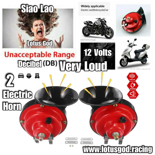 12 Volts Very Loud Decibel Electric Air Horn For Car Van Pick Up Truck Motorcycle Spaceship Etc (2 Pieces)