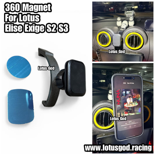 360° Magnetic Phone Center Air Con Dashboard Magnet Hp Mount For Lotus Elise & Exige (S2 / S3)