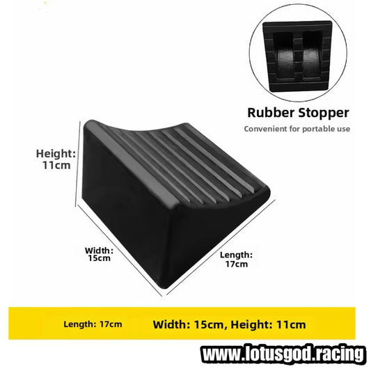 Universal Solid Rubber Wheel Chock Heavy Duty Rim Block Anti Slip Slope Plastic Base Tyre Stopper Block For All Vehicle Car Suv Etc