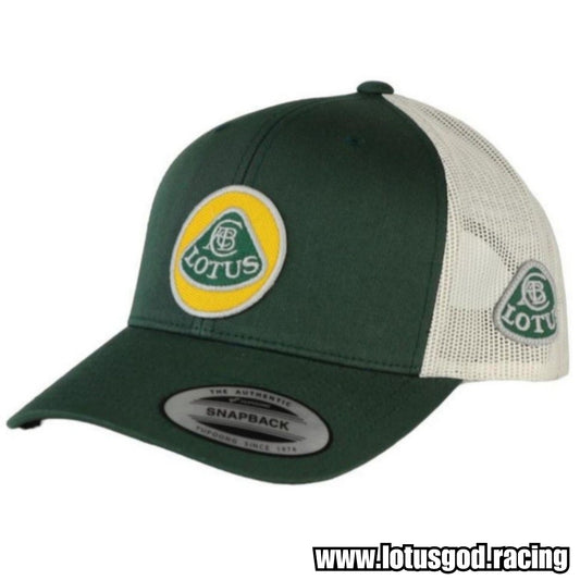 Racing Green White Adjustable Unisex Trucker Mesh Cap For Lotus