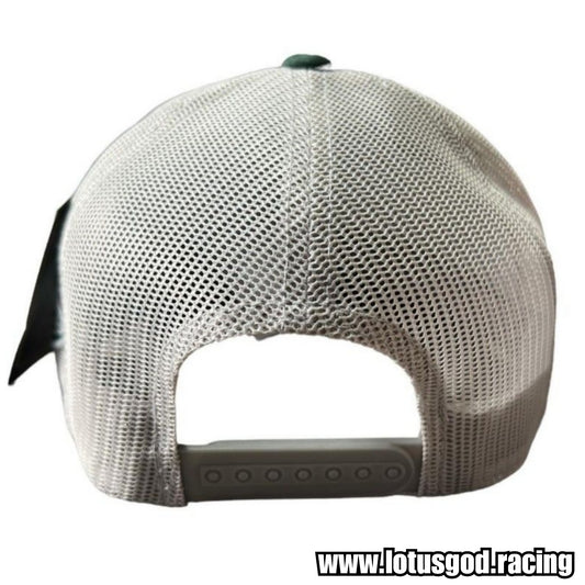 Racing Green White Adjustable Unisex Trucker Mesh Cap For Lotus