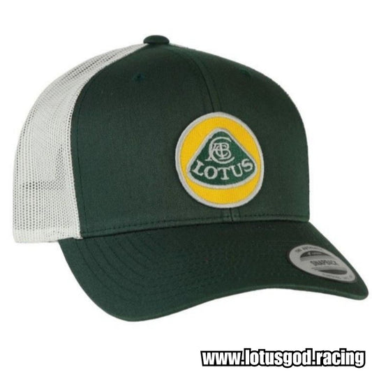 Racing Green White Adjustable Unisex Trucker Mesh Cap For Lotus