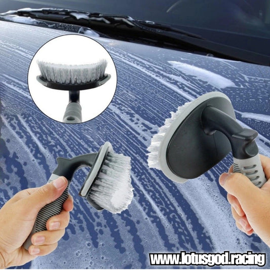 9 Piece Car Bike Wash Set For Upholstery Brush + Detailing Brush + Microfibre Pad + Cloth + Wheel Brush + Drying Towel + Glass Cloth + Washing Mitt + Microfibre Duster