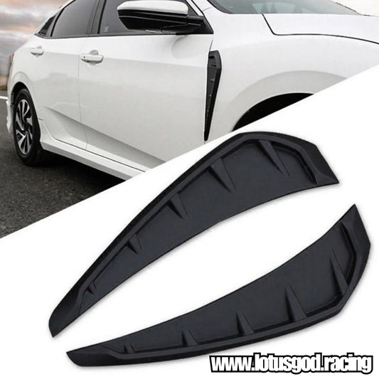 Universal Front Fender Lip Air Vent Trim Spoiler Canards Splitter Fin Styling Accessories