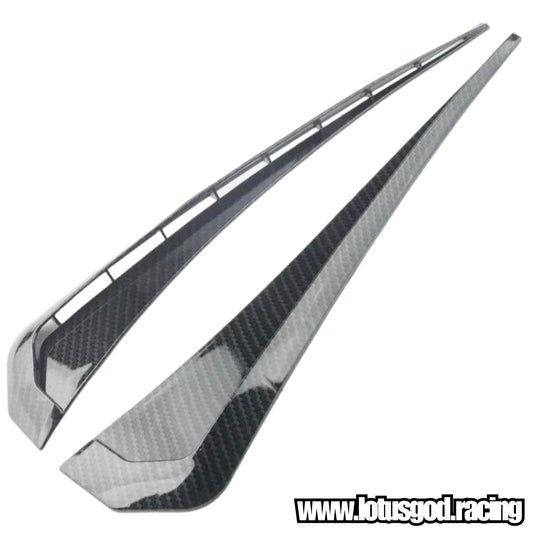 Universal Black | Carbon Cubic Print Side Door Air Vent Racing Fin Fender Cover Fierce Race Car Look