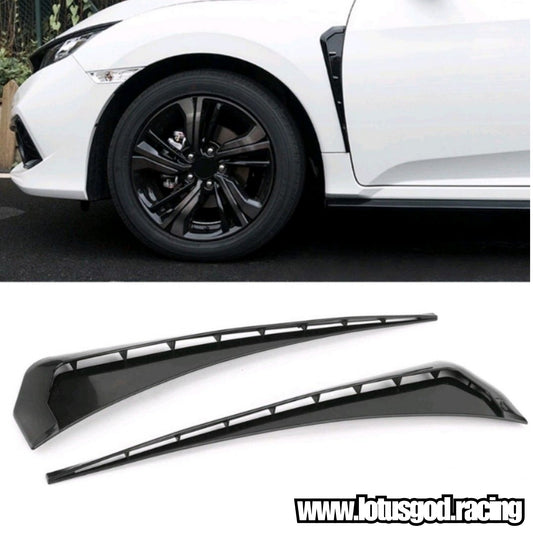 Universal Black | Carbon Cubic Print Side Door Air Vent Racing Fin Fender Cover Fierce Race Car Look