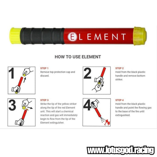 Element 30cm X 3.2cm E50 50 Second Vehicle Car Fire Extinguisher 40050 Super Small & Lightweight At 230g!!!